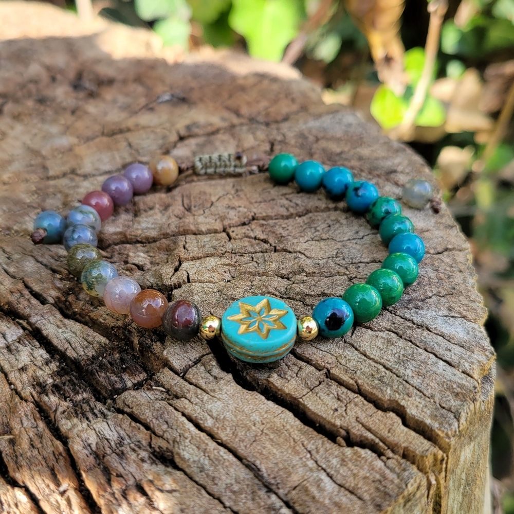 Turquoise Star Beaded String Bracelet